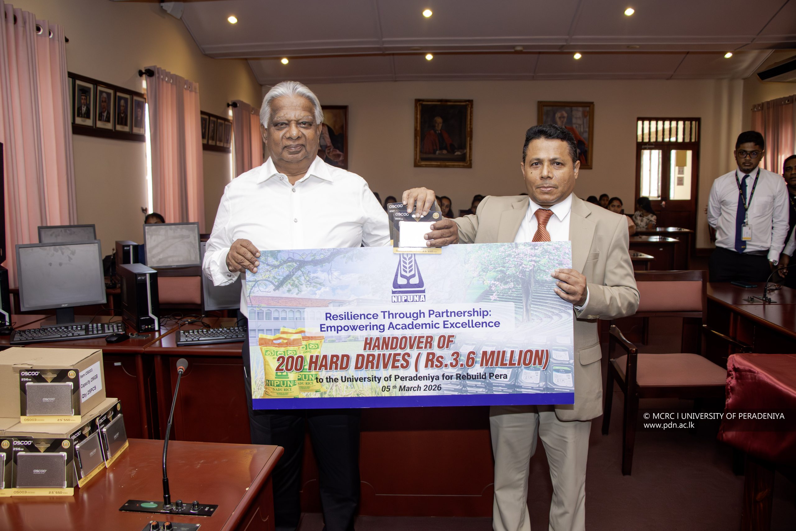 The University of Peradeniya  received a generous donation